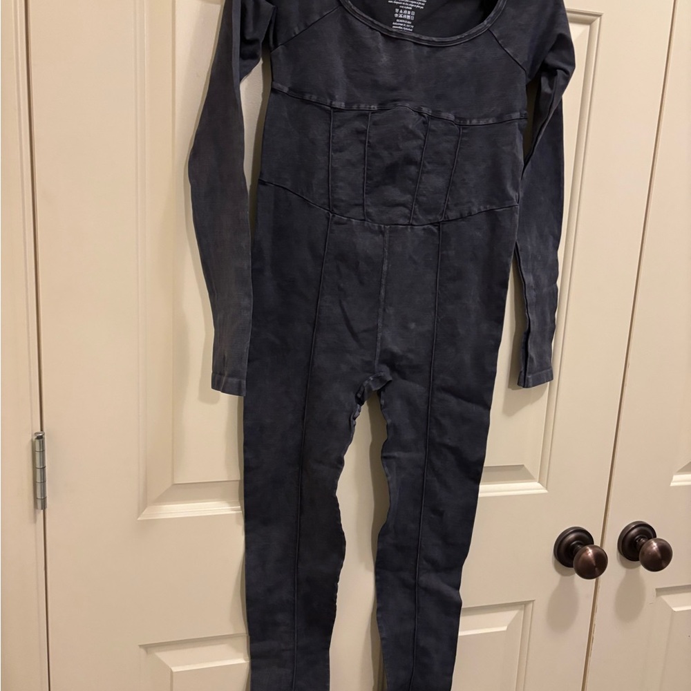 NWOT! 🌟Free People Good Karma Corset Long Sleeve Onesie in Washed Black.XS/Small - Picture 7 of 9